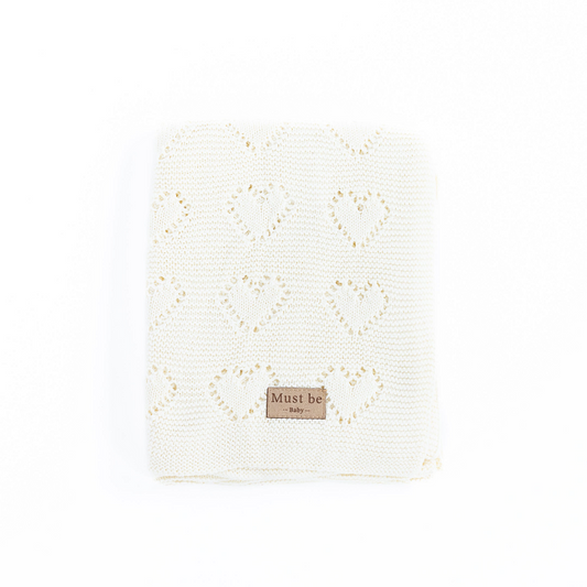Couverture en tricot Ivoire