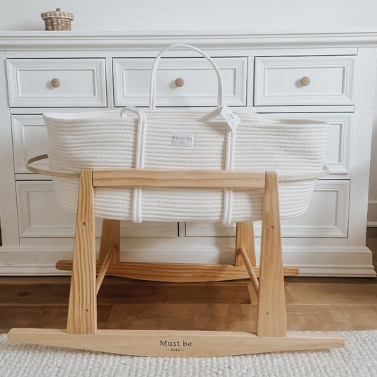 Moïse en coton meringue (Panier + Matelas + Support inclus)